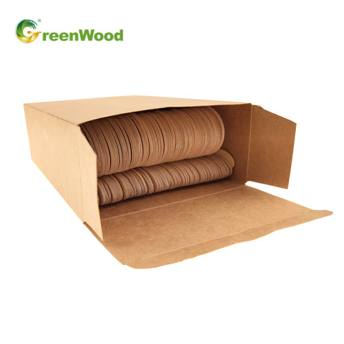 100 pezzi Set di posate in legno usa e getta in scatola di carta | Servizio da tavola in legno
