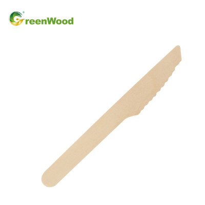 Biologisch abbaubares Einweg-Holzmesser 140 mm | Großhandel mit Bestecksets aus Holz
