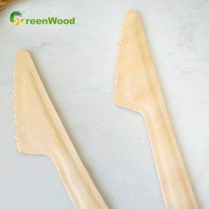 Coltello in legno usa e getta ecologico 165mm | Set di posate in legno all'ingrosso