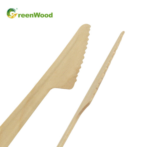 Couteau en bois jetable écologique 165mm | Ensembles de couverts en bois Vente en gros