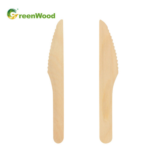 Couteau en bois jetable écologique 160 mm avec manche surélevé | Ensembles de couverts en bois Vente en gros