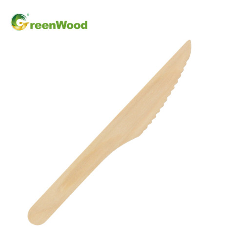 Coltello in legno usa e getta ecologico 160mm con manico rialzato | Set di posate in legno all'ingrosso