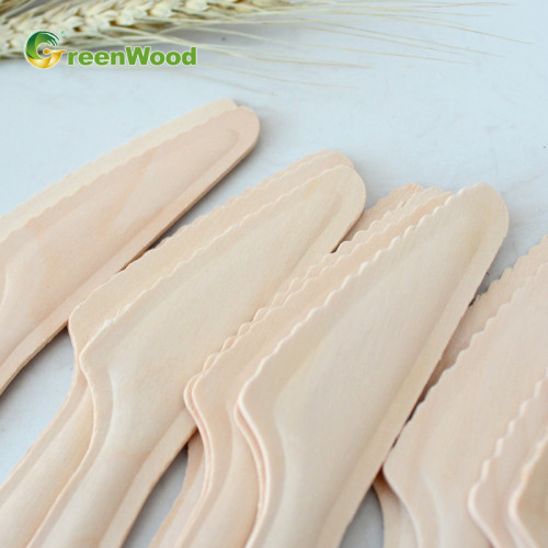 Compostable Disposable Wooden knife 185mm | Wooden cutlery sets Wholesale