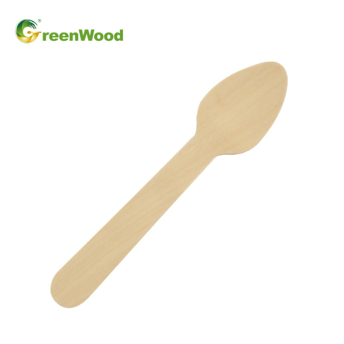 Cucchiaio monouso in legno 110 mm | Cucchiaio da caffè in legno | Cucchiai da gelato in legno all'ingrosso