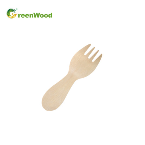 一次性木叉勺 80mm | 小木叉勺 |木制餐具套装批发