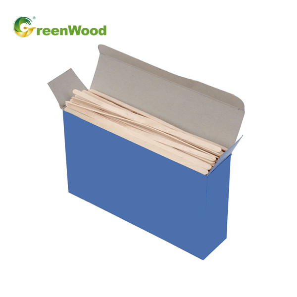 Disposable Wooden Stirrer for Tea in Paper Box |  Wooden Coffee Stirrers Wholesale