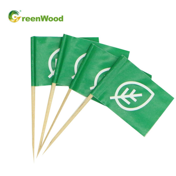 Brochettes de drapeau en bambou jetables en bluk | BBQ Brochettes En Gros