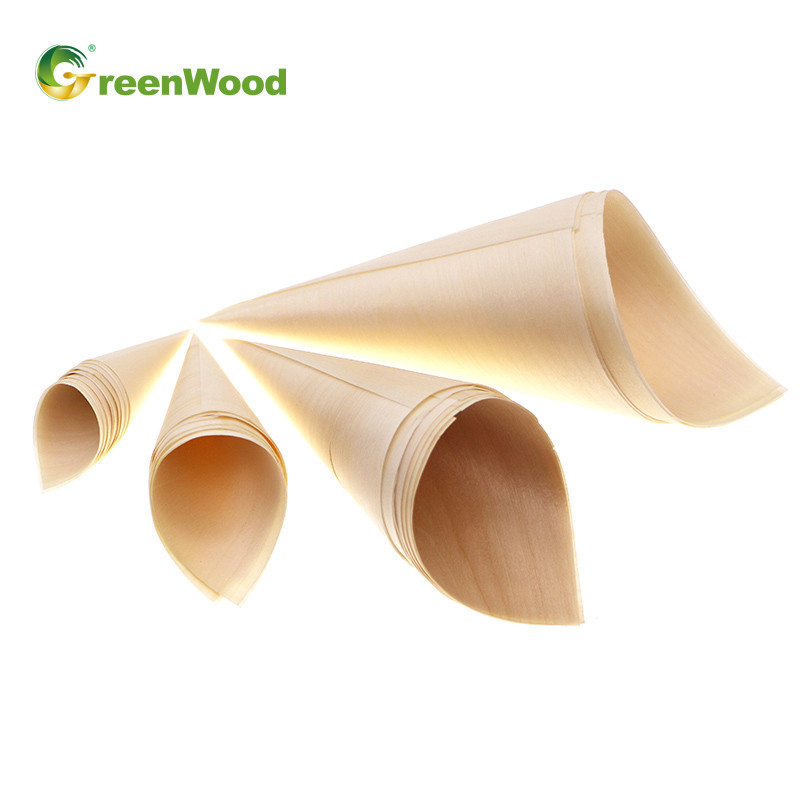 Disposable Wooden Cones in Bluk for Food Wooden Cones Wholesale