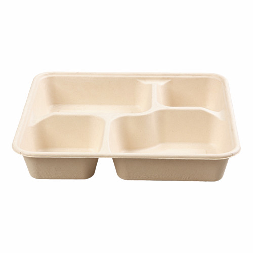 Bagasse Compostable Lunch Box with 4 Compartments