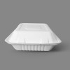Bagasse Takeaway Clamshell Box with 3 Compartments