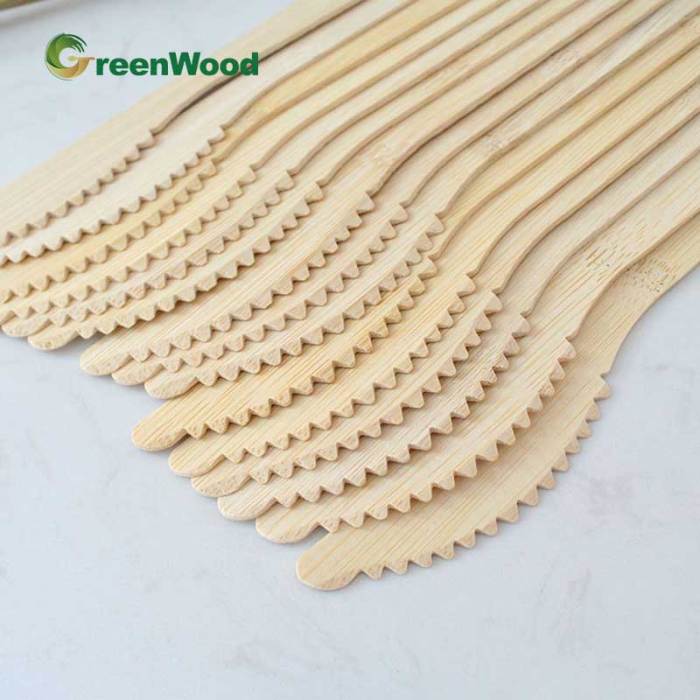 OEM & ODM Bamboo Knife Wholesale - 170mm Disposable Serrated Table Knife for Take-out, Perfect for Restaurants and Catering Services