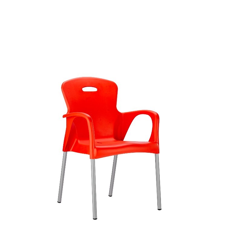 Red plastic chair 