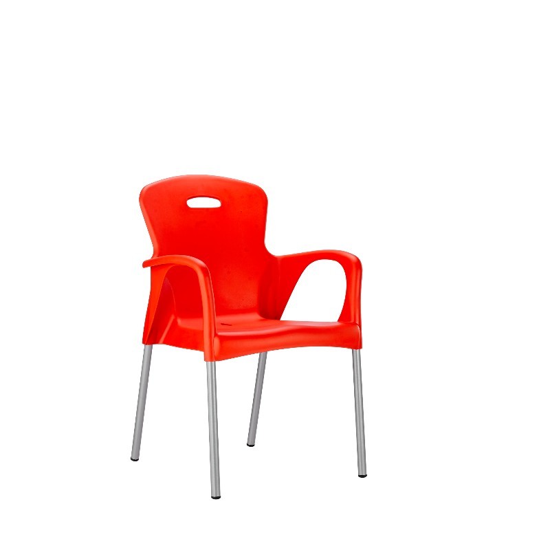 Red plastic chair