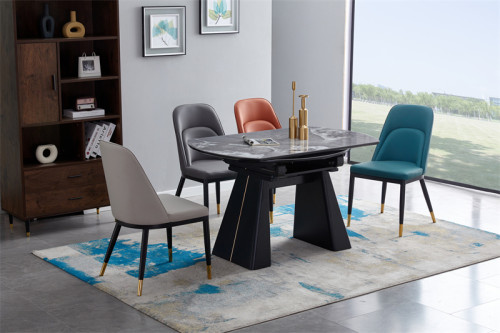 Round dining table set 6 chairs, dinning table and chair set modern