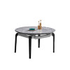 Modern Extendable Round Dining Table With Chairs And Metal Legs