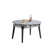 Dining table set modern oval dining table, dining family banquet table with 6 chairs