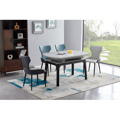 Extendable Round Dining Table Modern Design Rock Beam Top Table