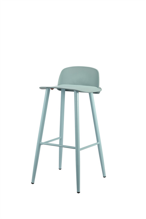 Colorful Plastic Seat Bar Chair with Metal Legs