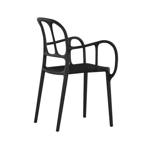 Factory Wholesale Plastic Chair Black Restaurant Plastic Stackable Chairs