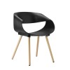 Plastic Chair Black Restaurant Plastic Chairs with Wooden Leg