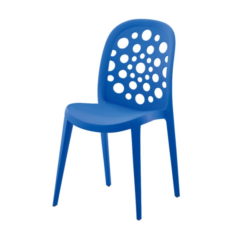 blue plastic chair