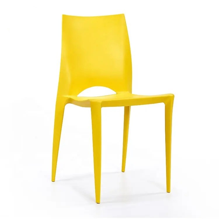 yellow plastic chair