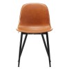 Modern PU Plastic Chairs Powder Coated Metal Legs Armless Dining Leisure Chairs