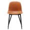 Modern PU Plastic Chairs Powder Coated Metal Legs Armless Dining Leisure Chairs