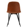 Modern PU Plastic Chairs Powder Coated Metal Legs Armless Dining Leisure Chairs