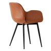 Living Room Armchairs Luxury PU Surface Back Powder Coated Round Tube Legs Dining Restaurant Chair