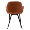 Living Room Armchairs Luxury PU Surface Back Powder Coated Round Tube Legs Dining Restaurant Chair