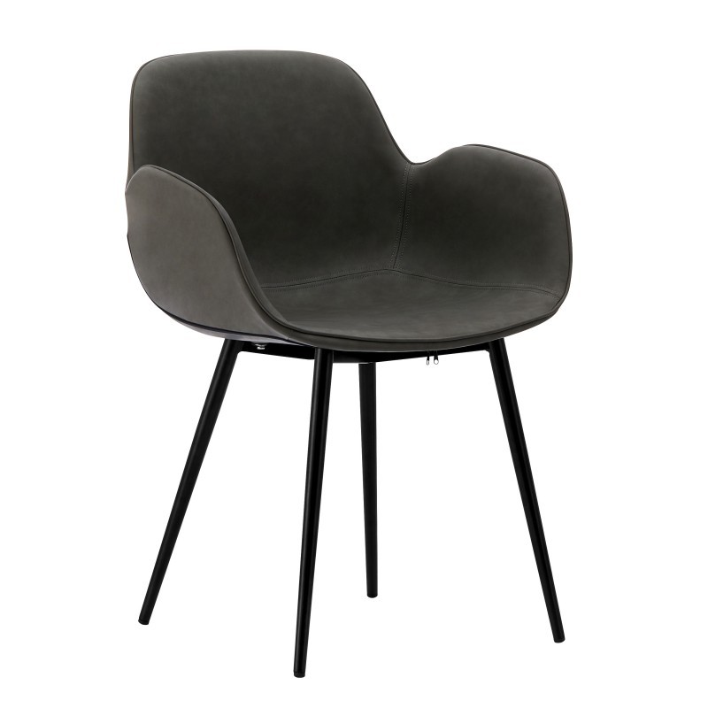 grey pu leather chair