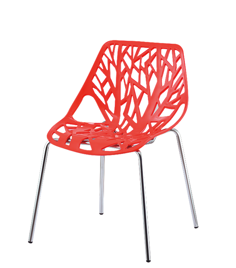 plastic chair with metal leg 