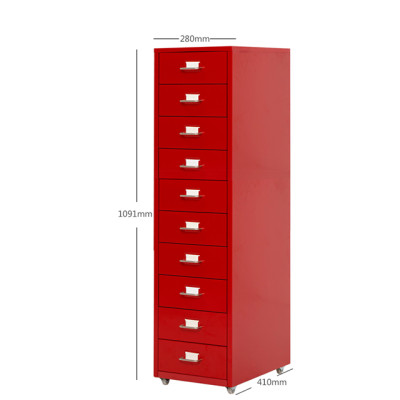 Customized 8/10 Drawers Cabinet Metal Mobile Filing Cabinets for Home