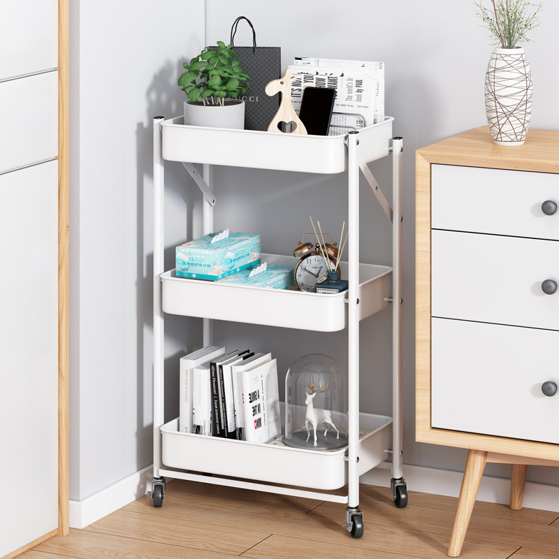 white foldable kitchen trolley
