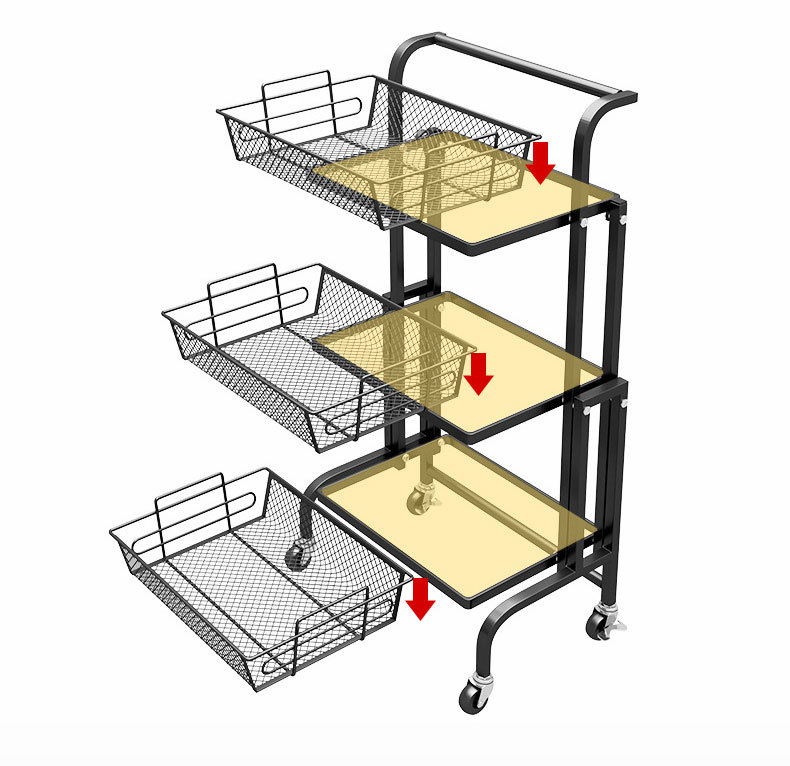 foldable kitchen trolley cart