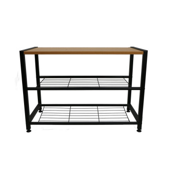 Simple Design Metal Frame 3-tier Storage Shelf Shoe Rack