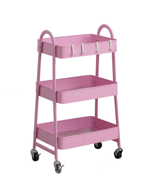 Metal Rolling Storage Trolley Utility  Organization Cart Kitchen Serving Trolley for Home Used