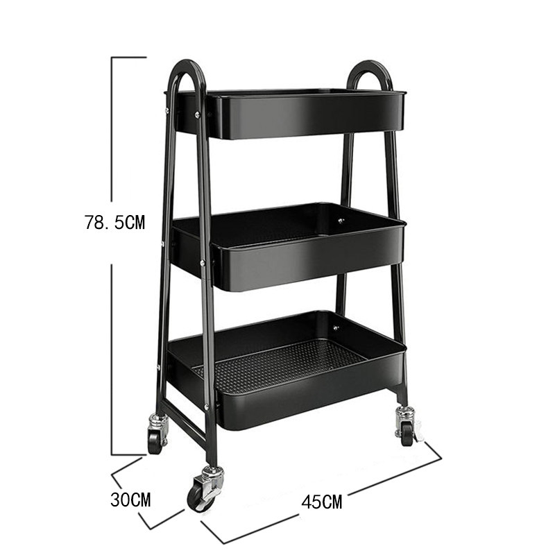 size of the black kitchen trolley 