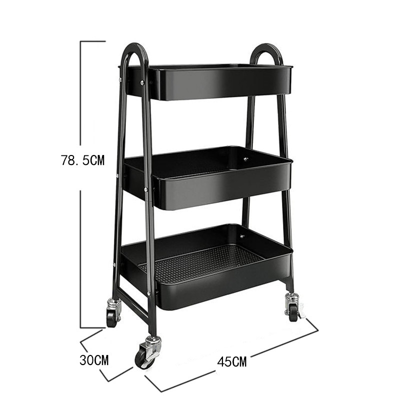 size of the black kitchen trolley