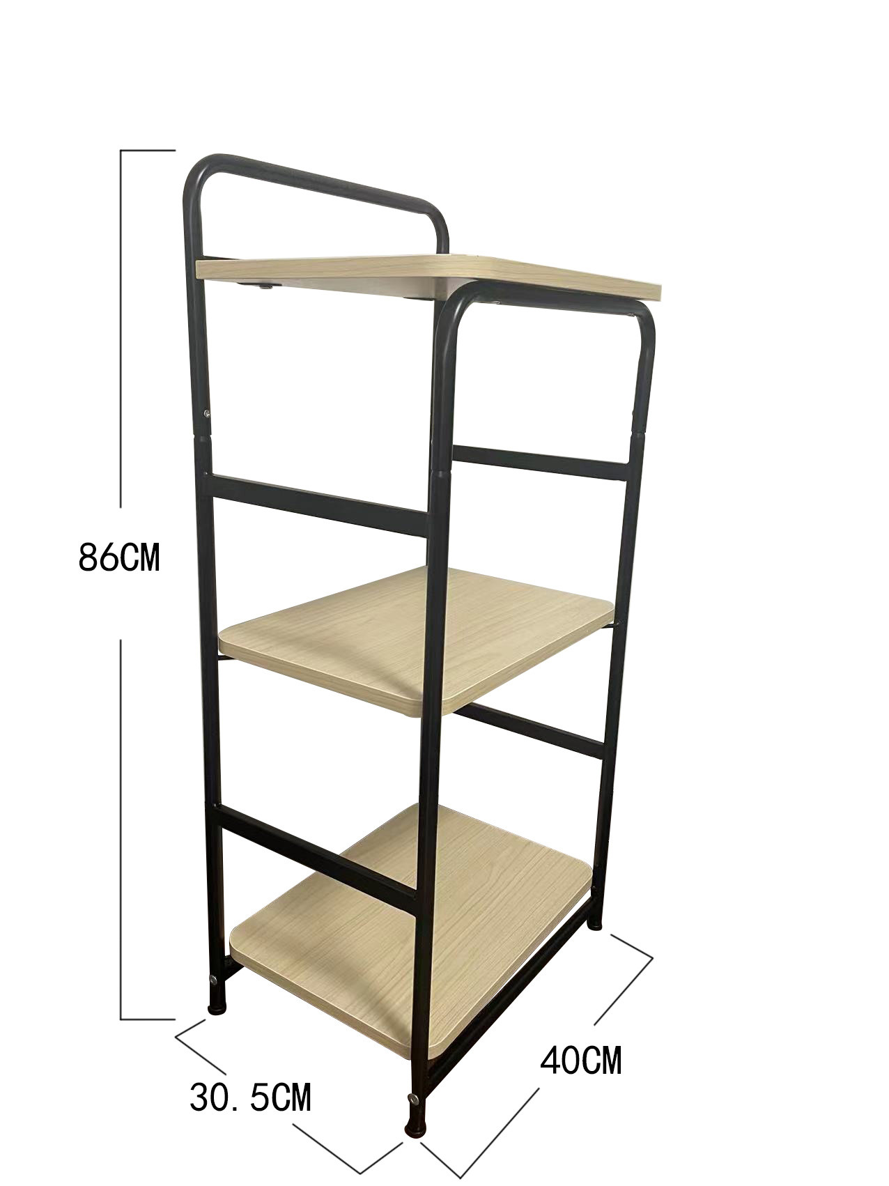 size of black storage rack 