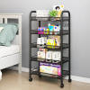 Metal Storage Rack Mobile Rolling Kitchen Storage Trolley Cart for Vegetable and Fruit