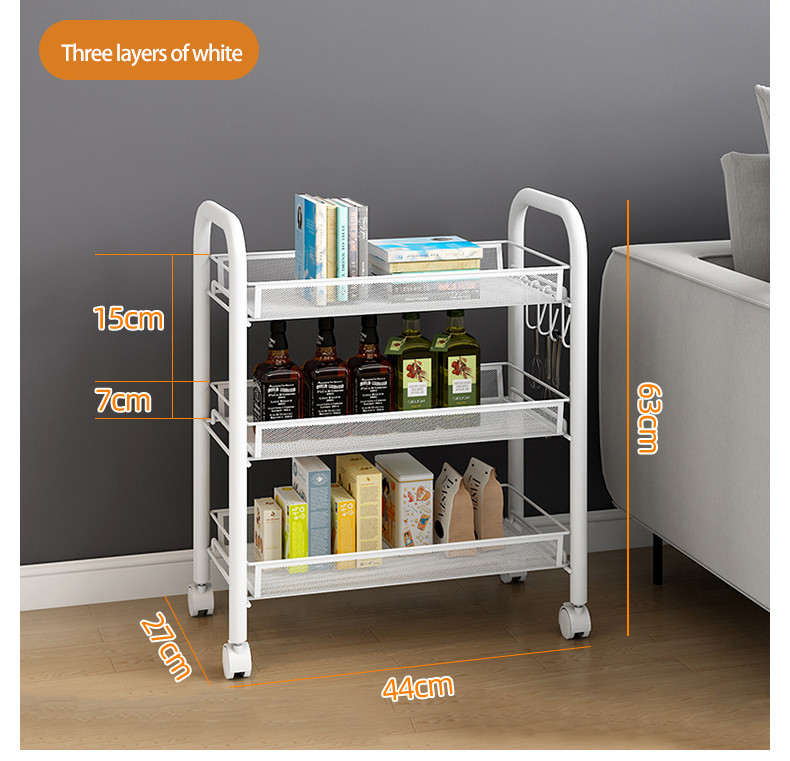 3-tier white storage rack