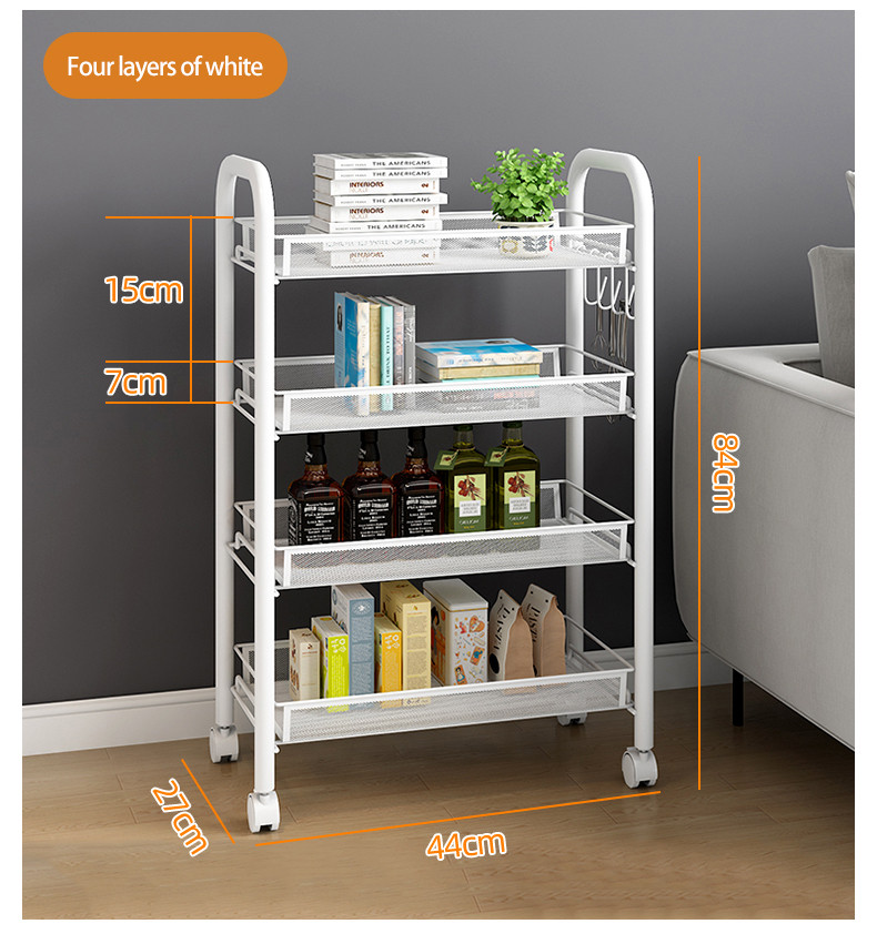 4-tier white storage rack