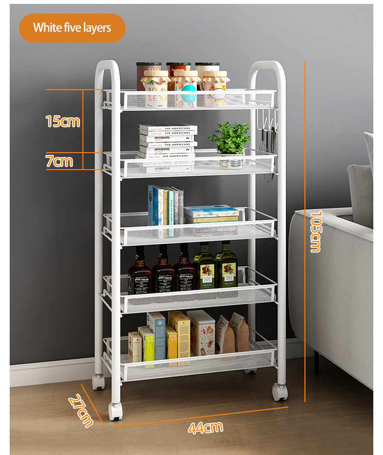 5-tier white storage rack