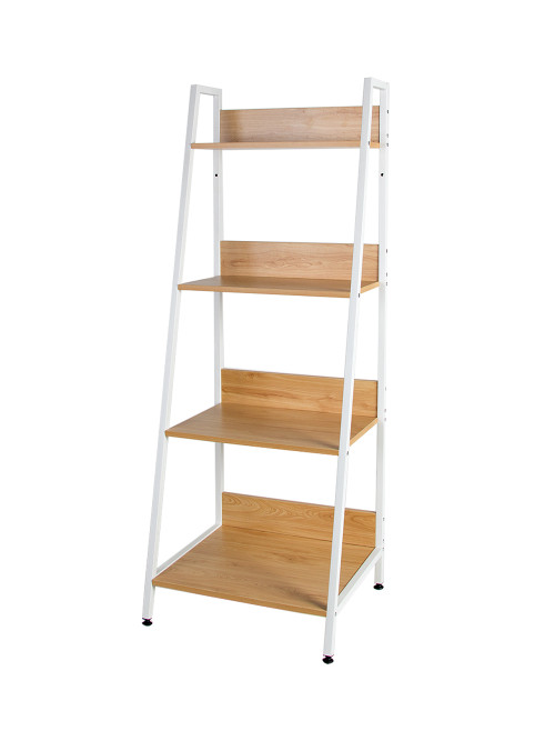 Prateleiras de estante de estante de estante com escada de 4 níveis