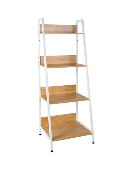 Prateleiras de estante de estante de estante com escada de 4 níveis