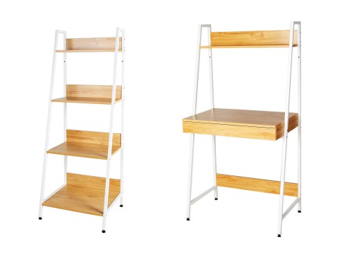 4-Tier Ladder Bookshelf Bookcase Storage Shelf Racks