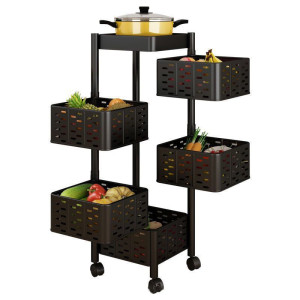 Multi-Color Rotating Storage Rack Kitchen Carts with Magnet