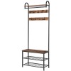 Coat Rack Clothes Hanging Shelf Entryway Hall Tree with Shoe Bench